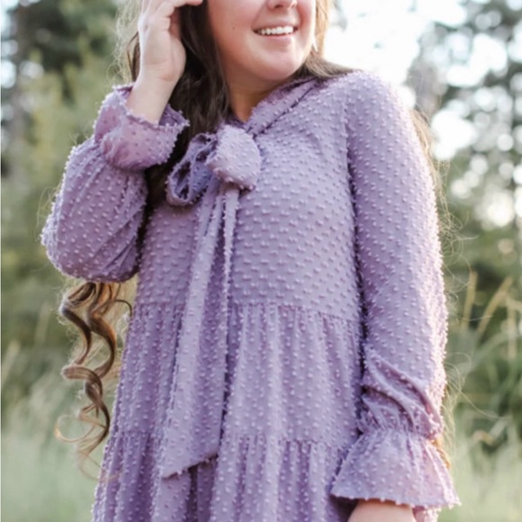 Dainty Jewells Lavender Long Sleeve Dress - Picture 2 of 3